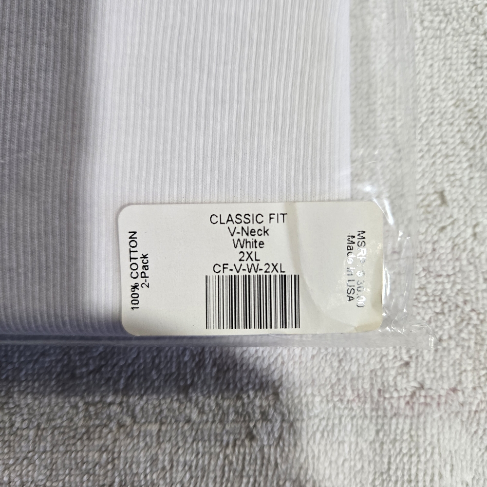 White ribbedtee brand V-Neck Shirt-2-Pack - Picture 2 of 2